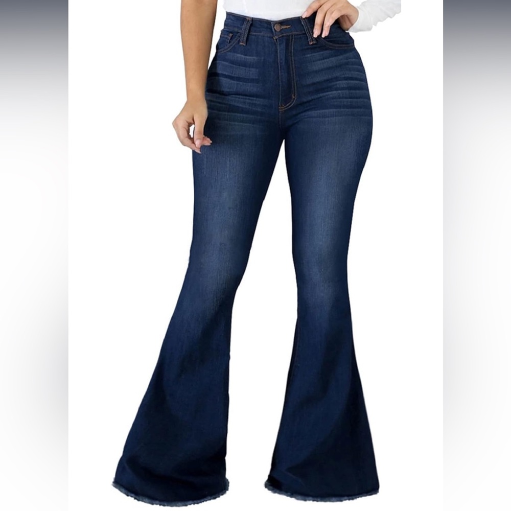 Women's Flare & Wide Leg Jeans - Dark Blue